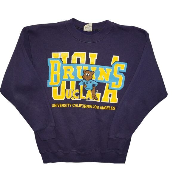 Vintage UCLA Bruins Youth XL Crewneck Sweatshirt Navy Blue 90s Collegiate Bear - Picture 1 of 5